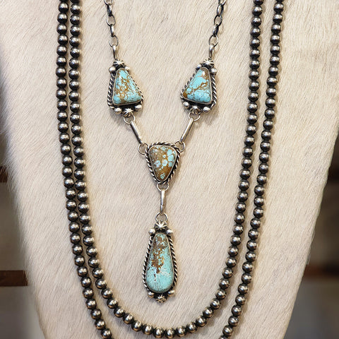 " Largo Set " #8 Turquoise Lariat & Earrings Set 