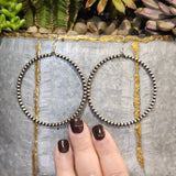 " Faith " Large 3mm Navajo Pearl Earrings