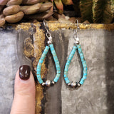 " Shilo " Natural Turquoise & Navajo Pearl Tear Drops