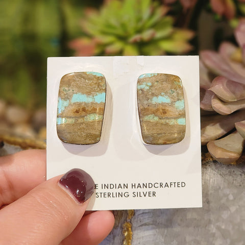 " Betty " Large Turquoise Studs