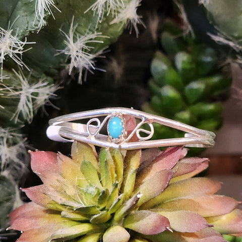 Single Turquoise Stone baby cuff