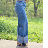 Vervet High Rise Cuffed Baggy Wide Leg