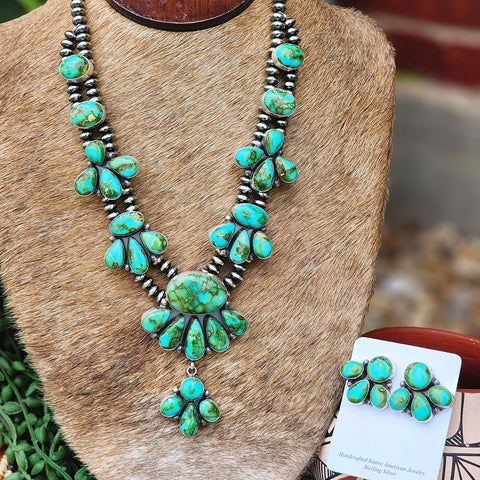 " Bentley " Sonoran Gold Cluster Necklace & Earring Set