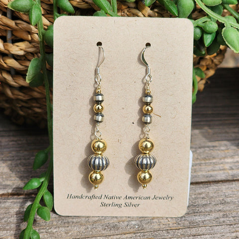 " Goldie " Silver & Gold Dangle Earrings