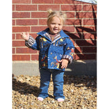 Kids Lazy J Navy Quilted Jacket