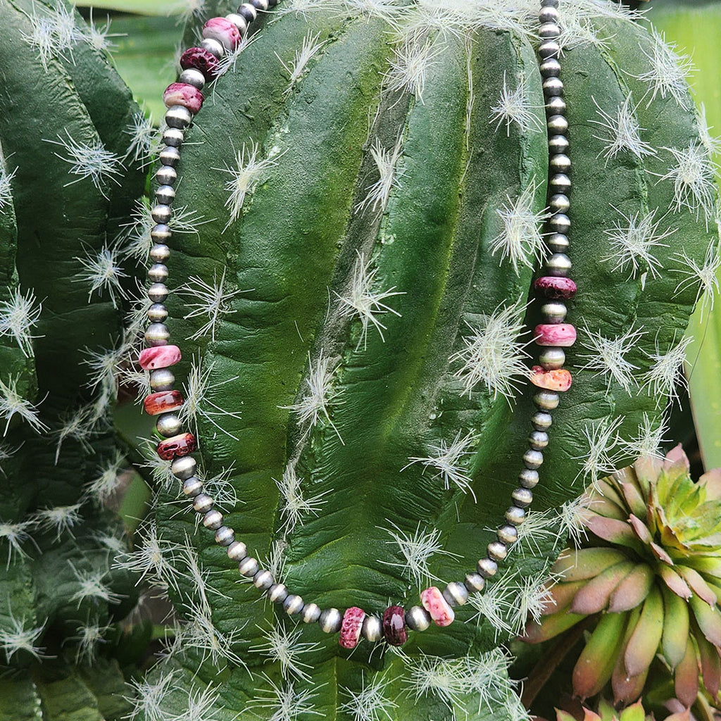 " Valeen " Navajo Pearl & Spiny Purple Necklace