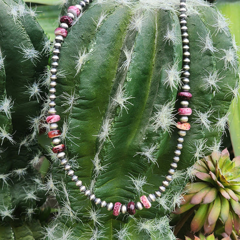 " Valeen " Navajo Pearl & Spiny Purple Necklace