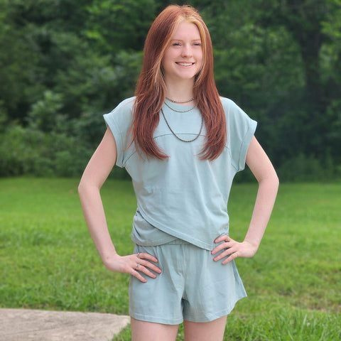 Mint Green Shorts Set