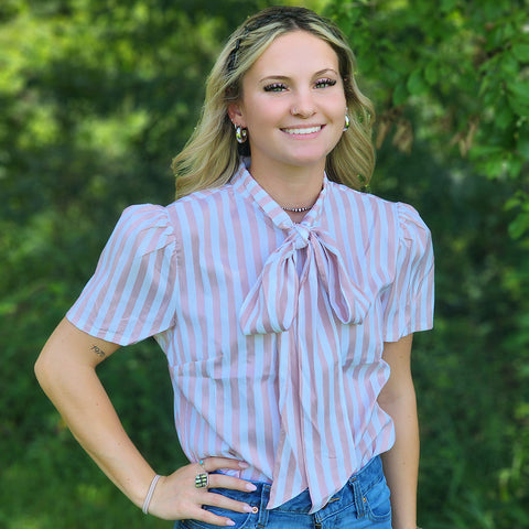 Mauve Stripe Top