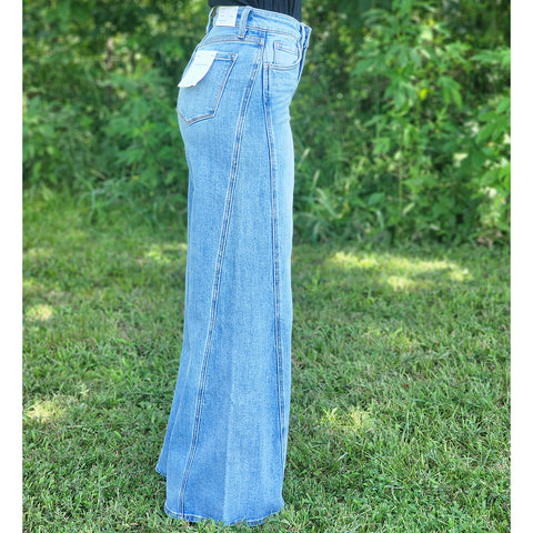 Flying Monkey Mid Rise Palazzo Jeans