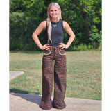 Leopard Wide Leg Jeans
