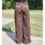Leopard Wide Leg Jeans