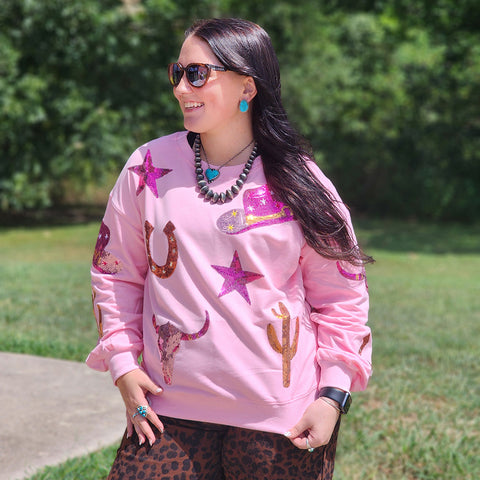 Pink Western Things Sweatshirt