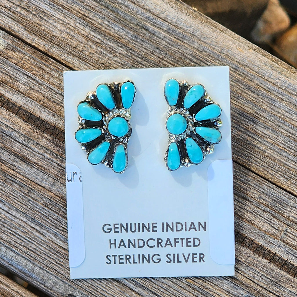 " Zada " Turquoise Half Clusters