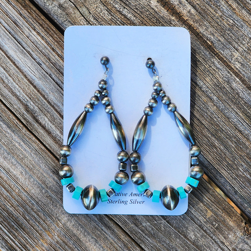 " Danielle " Turquoise & Silver Dangles