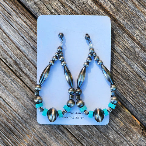 " Danielle " Turquoise & Silver Dangles