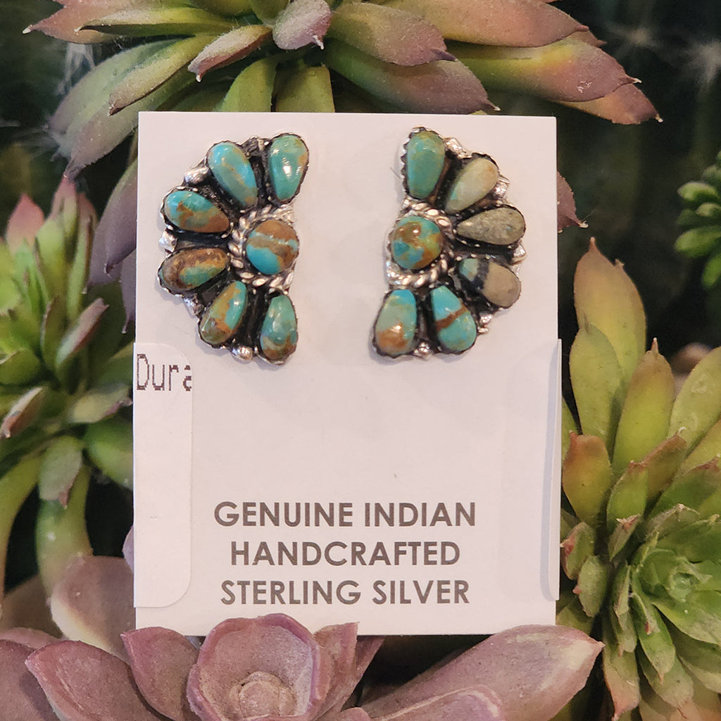 " Merrick " Turquoise Half Cluster Earrings