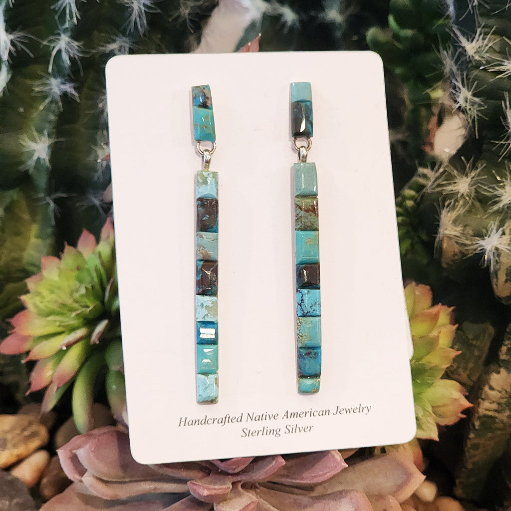 " Valicia " Turquoise Tile Dangles
