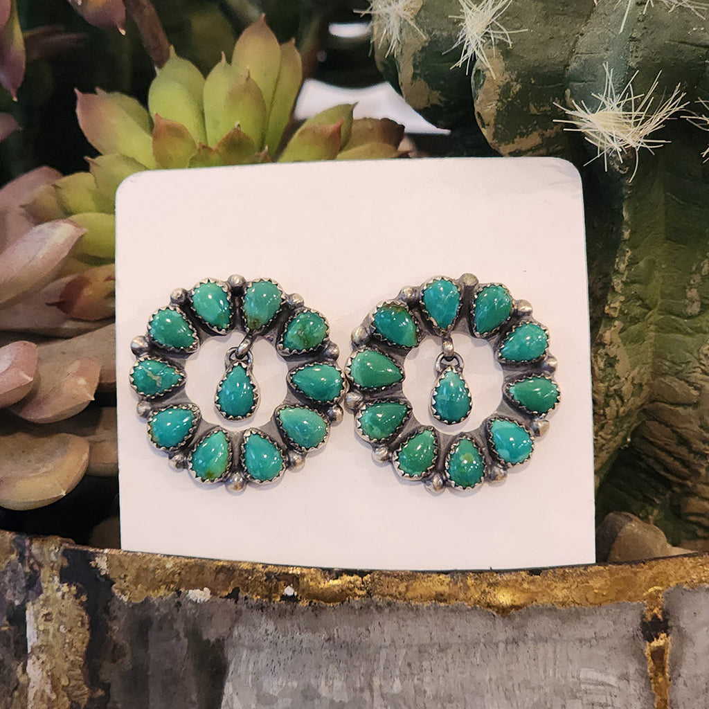 " Spence " Emerald Valley Turquoise Earrings