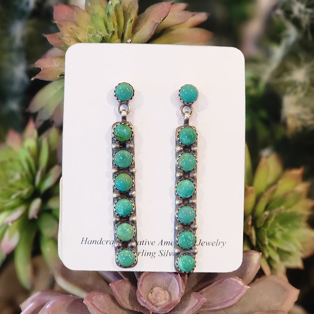 " Nora " Snake Eye Turquoise Dangles