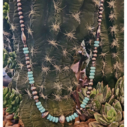 " Tippy " Navajo Pearl & Turquoise Necklace