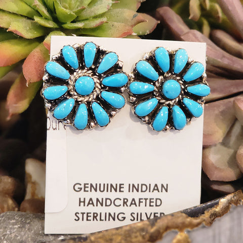 " Cadlyn " Turquoise Cluster Studs