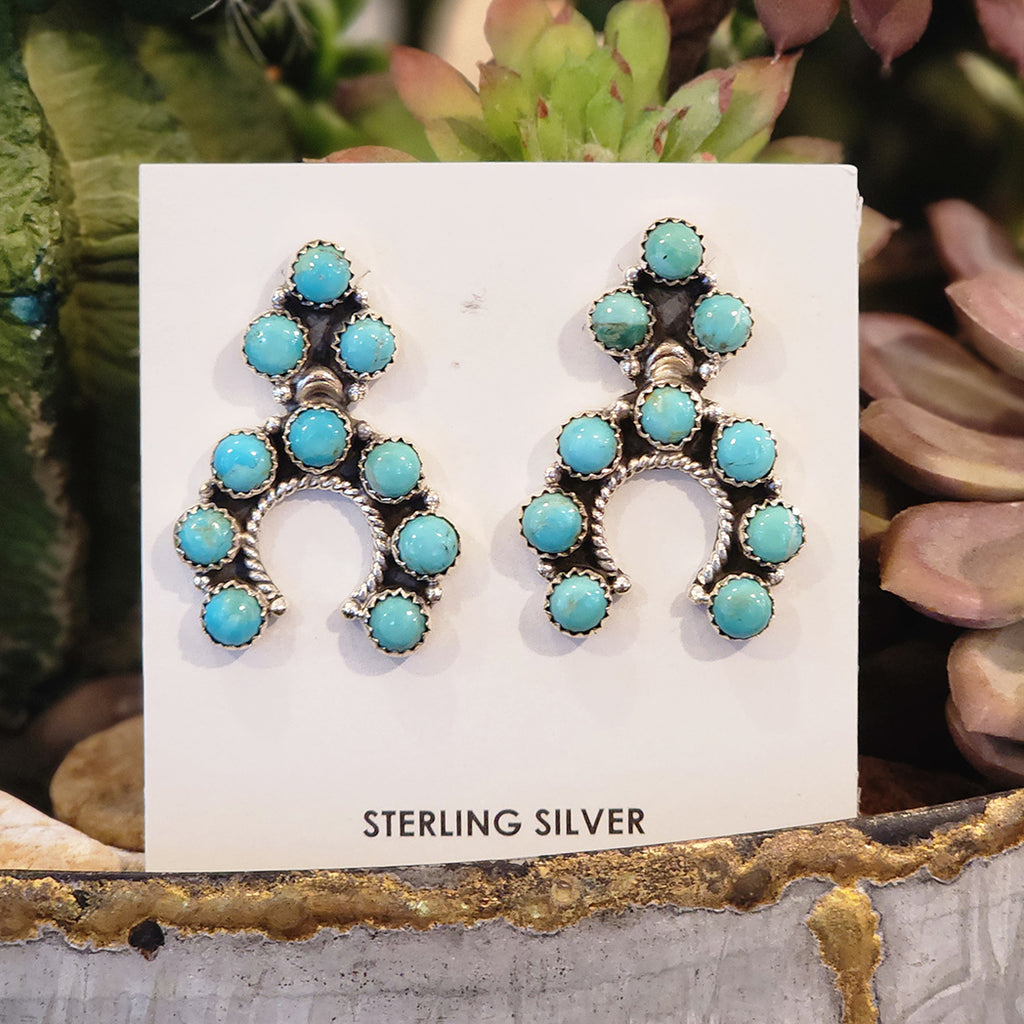 " Jamie " Naja Snake Eye Turquoise Earrings