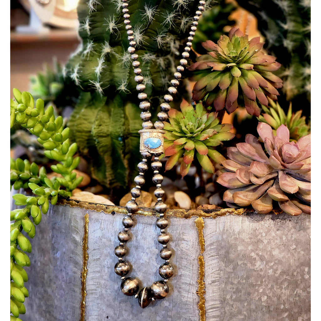 " Prelle " Navajo Pearl Loop Necklace w/ Golden Hills