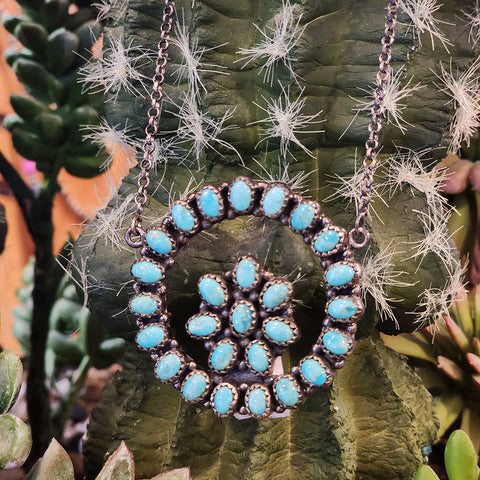 " Copen " Turquoise Circle Necklace