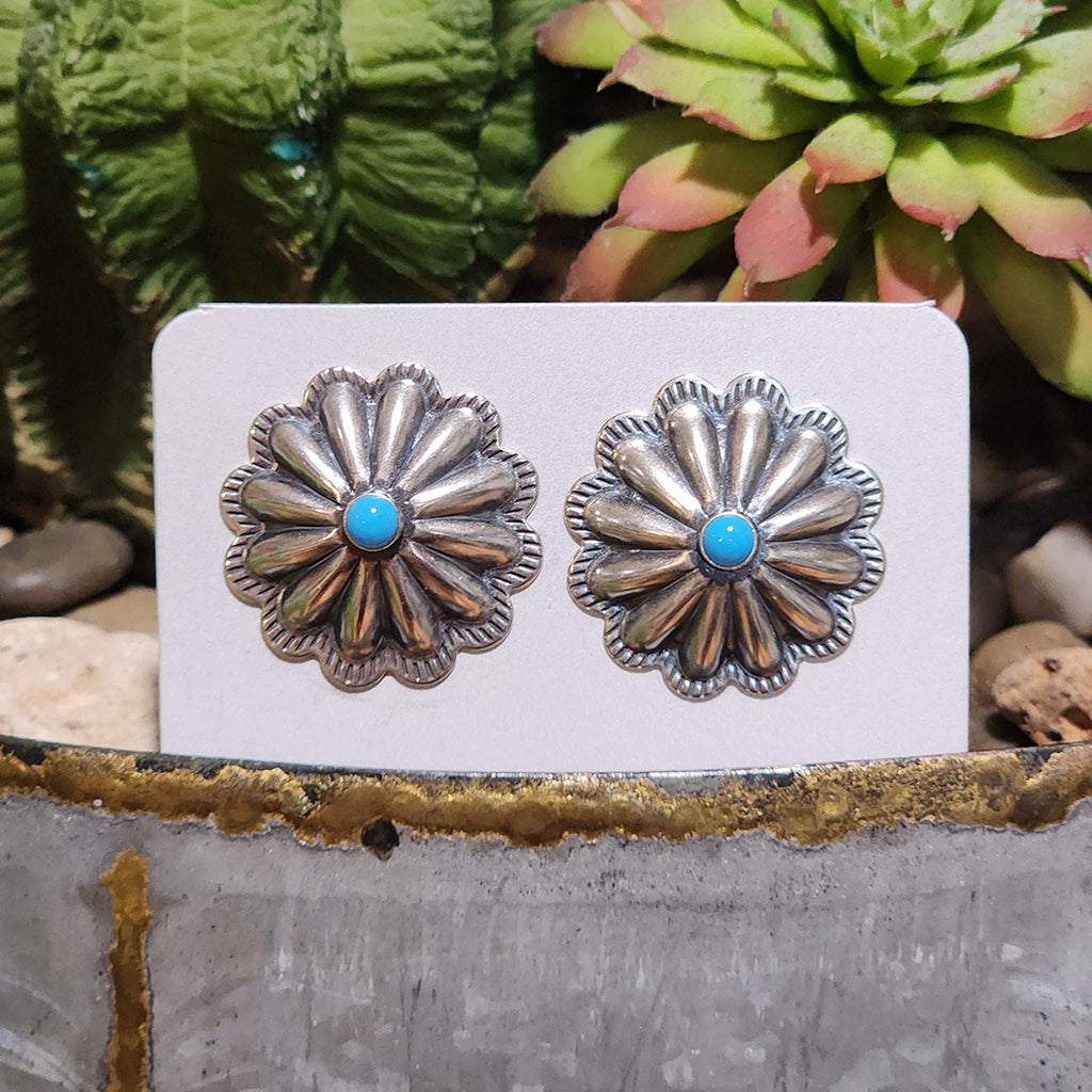 " Bretta " Silver Concho Studs