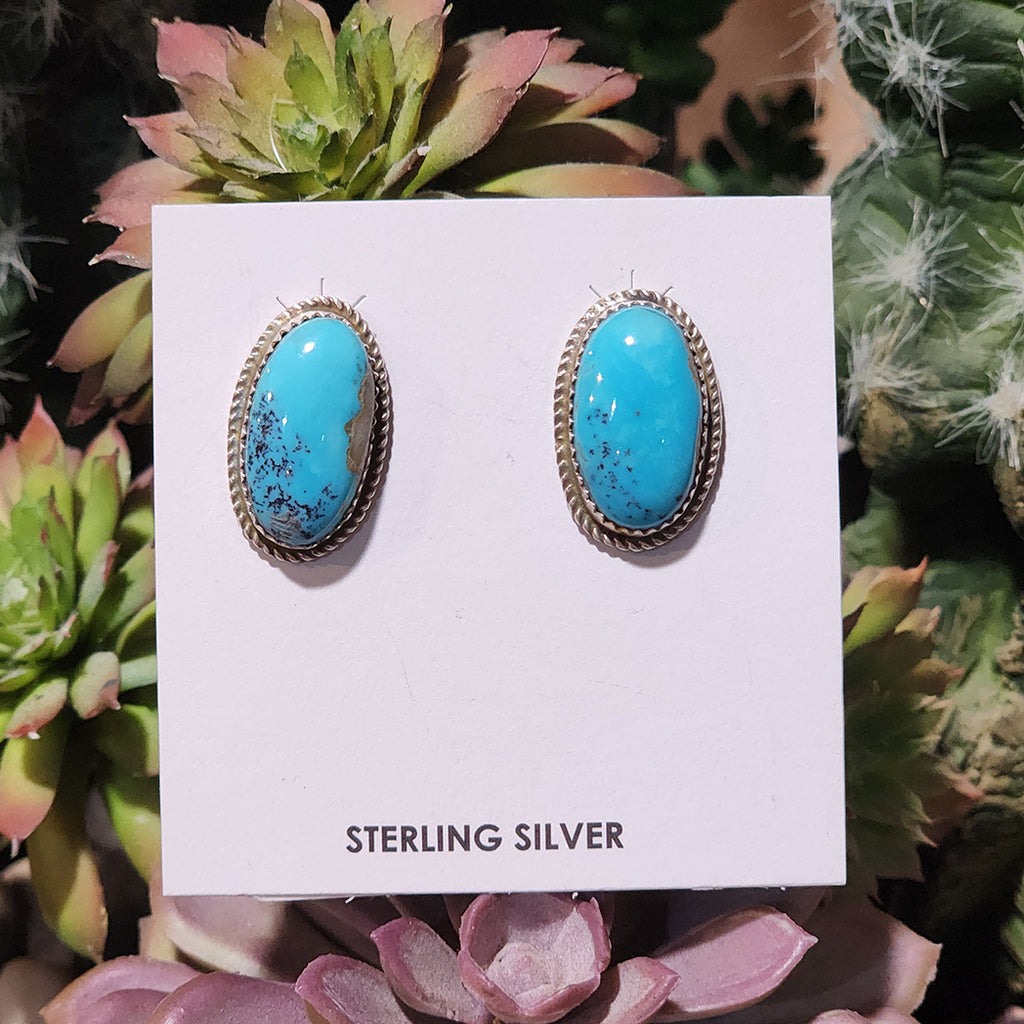 " Hatley " Turquoise Oval Studs