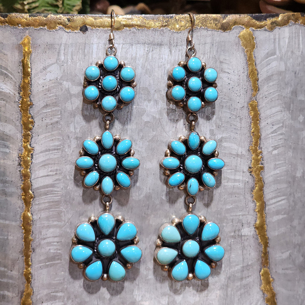 " Frieda " Vintage Sleeping Beauty Dangles