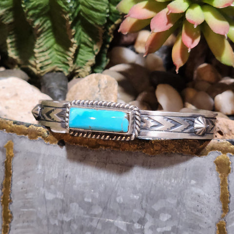 " Helen " Kingman Turquoise Bar Bracelet