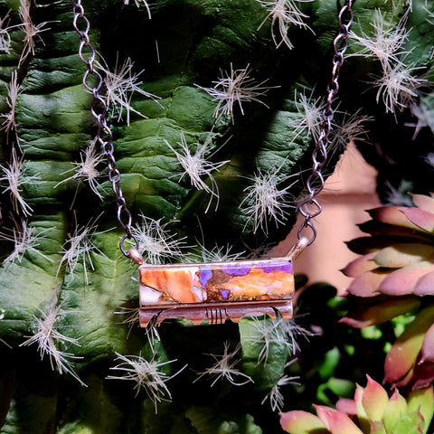 " Halie " Mojave Spiny Bar Necklace