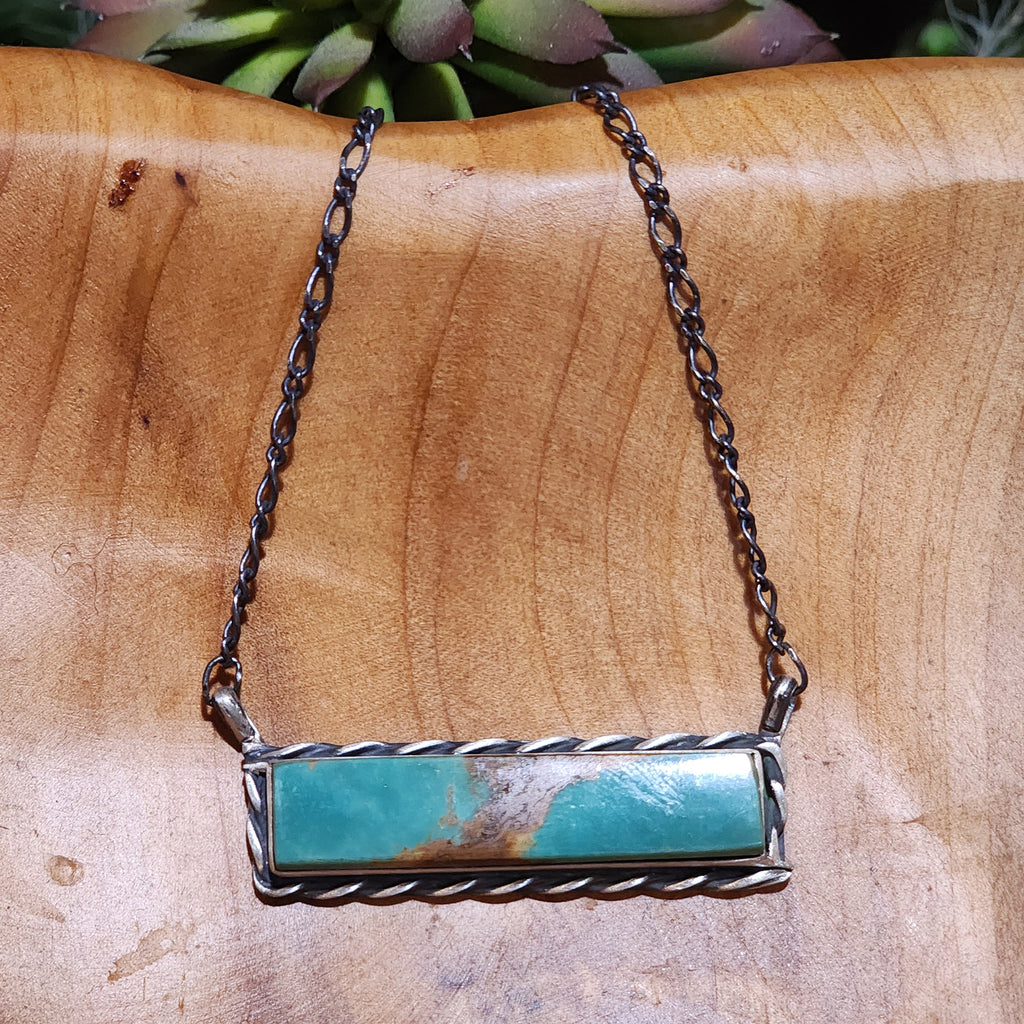 " Frieda " #8 Turquoise Bar Necklace