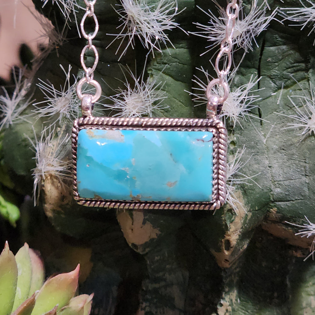 Turquoise Big Bar Necklace