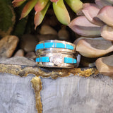 " Marleen " Turquoise Wedding Band Set