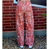 Denim Paisley Barrel Jeans