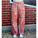 Denim Paisley Barrel Jeans
