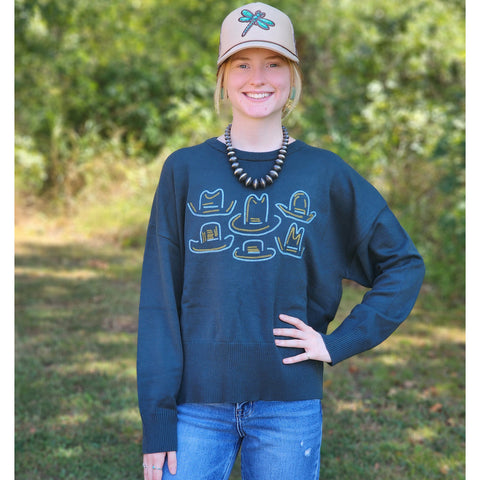 Green Cowboy Hat Sweater