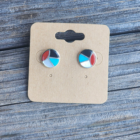 " Nyla " Zuni Multi Stone Inlay Studs