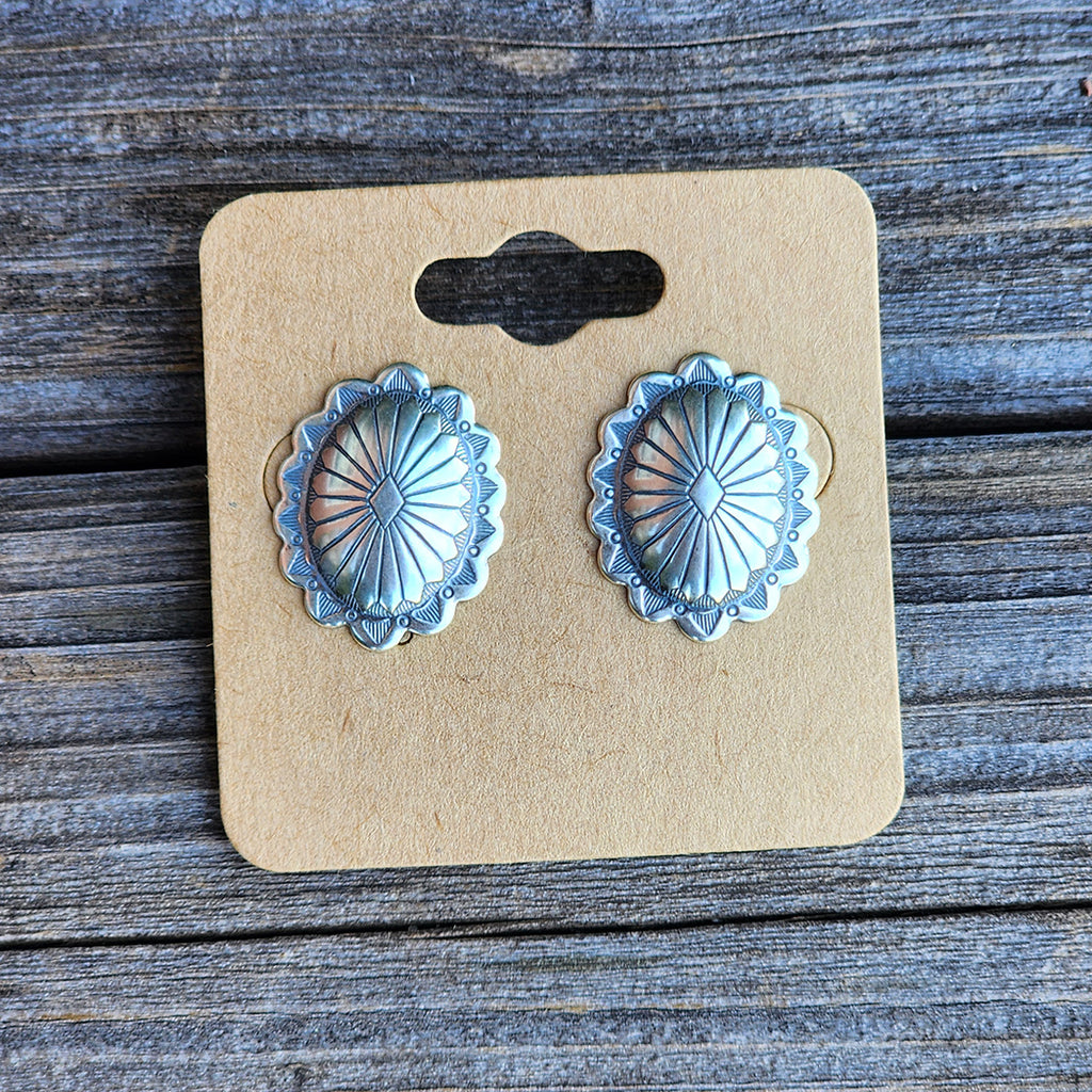" Fran " Sterling Silver Concho Studs