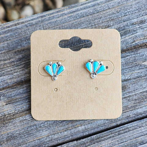 " Toni " Turquoise Fan Studs