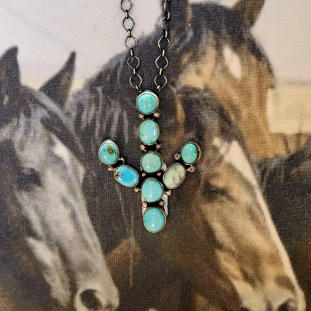 " Juanita " Turquoise Cactus Necklace