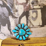 " Dally " Large Turquoise Cluster Necklace