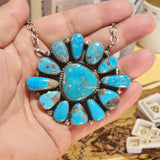 " Dally " Large Turquoise Cluster Necklace