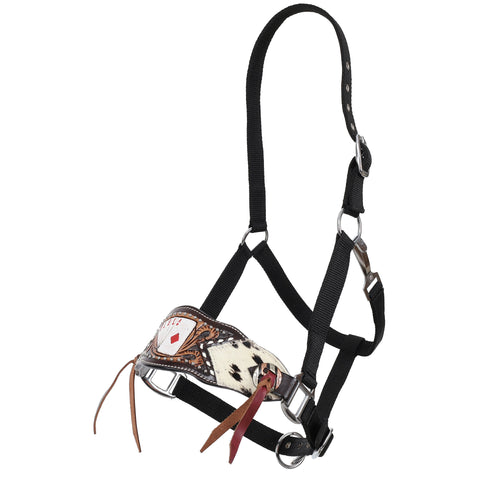 Black Nylon Bronc Halter with Diamond Flush Noseband