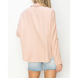 Women's Soft Pink Oversized Tencel Top