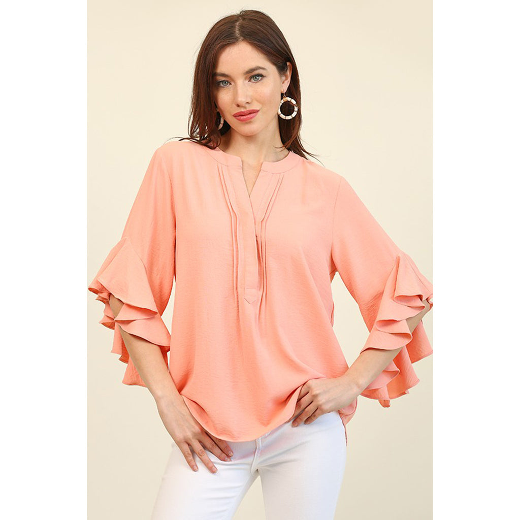 Ruffle bell sleeve top top