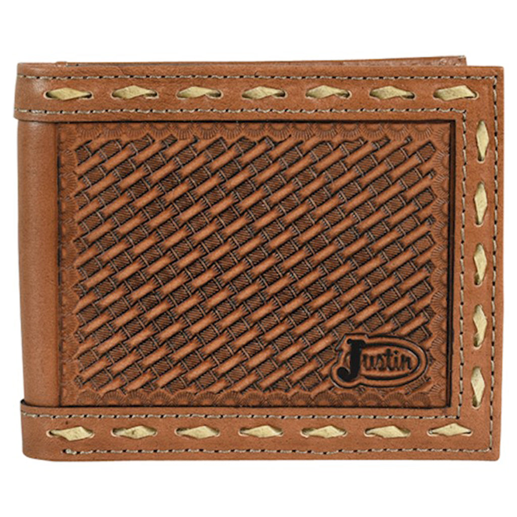 Justin Men's Basketweave Bifold Wallet